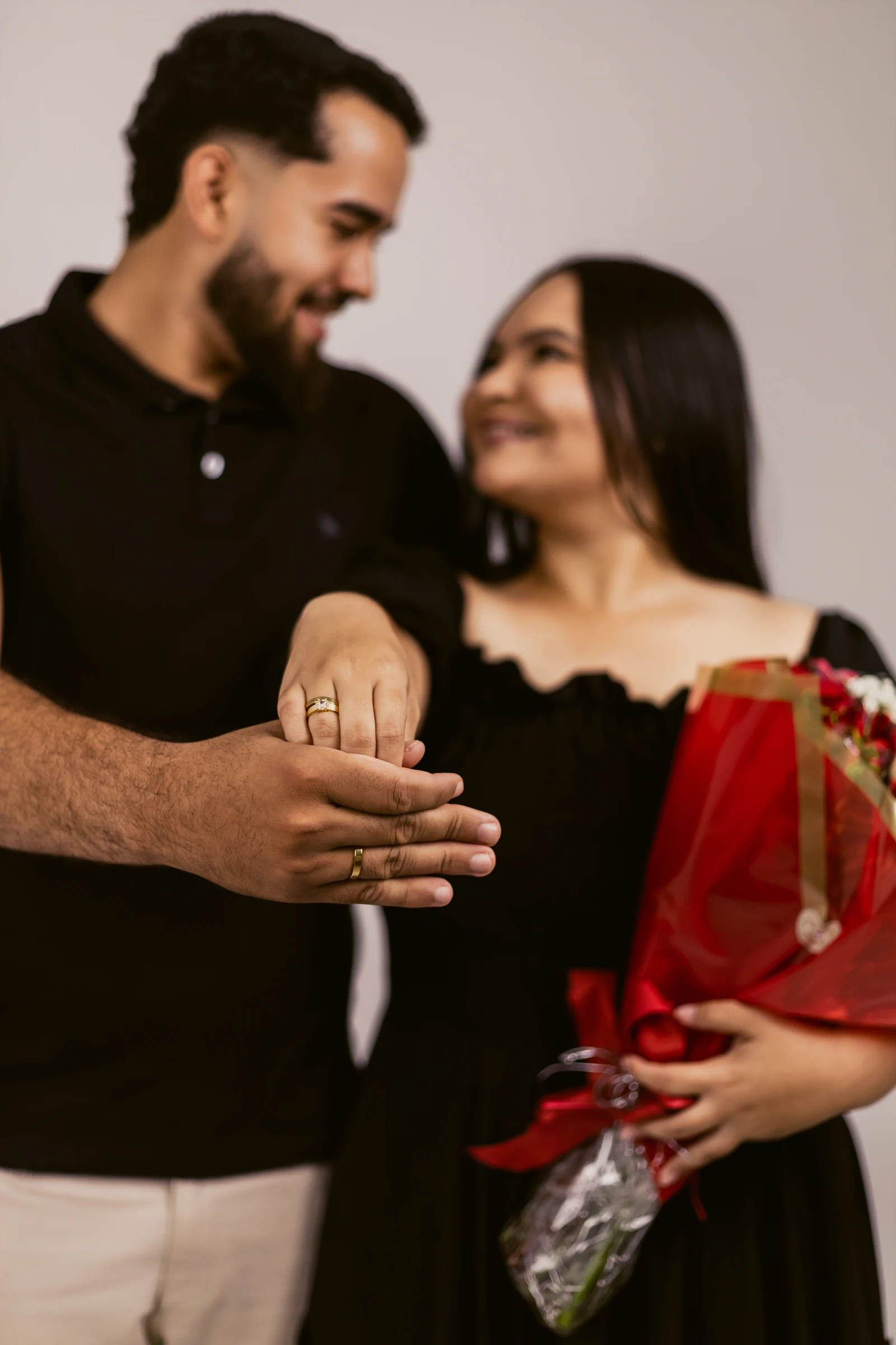Taíza e Marcos juntos depois do pedido