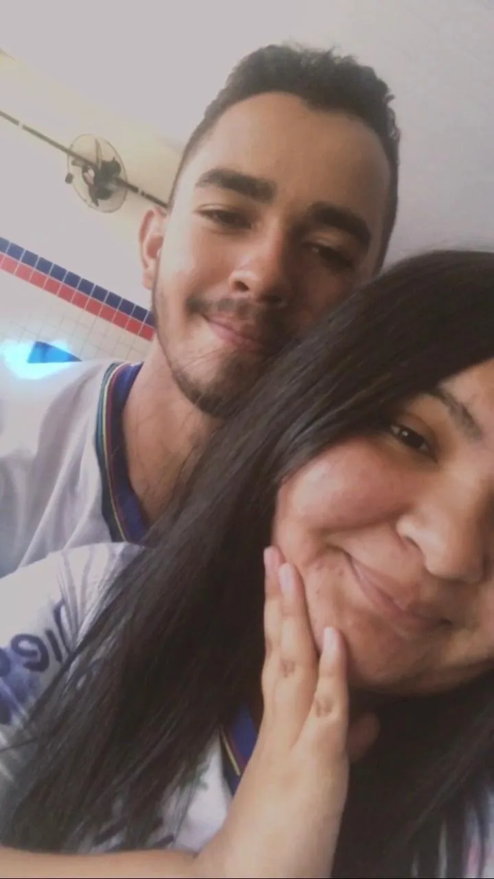 Uma foto espontânea do casal